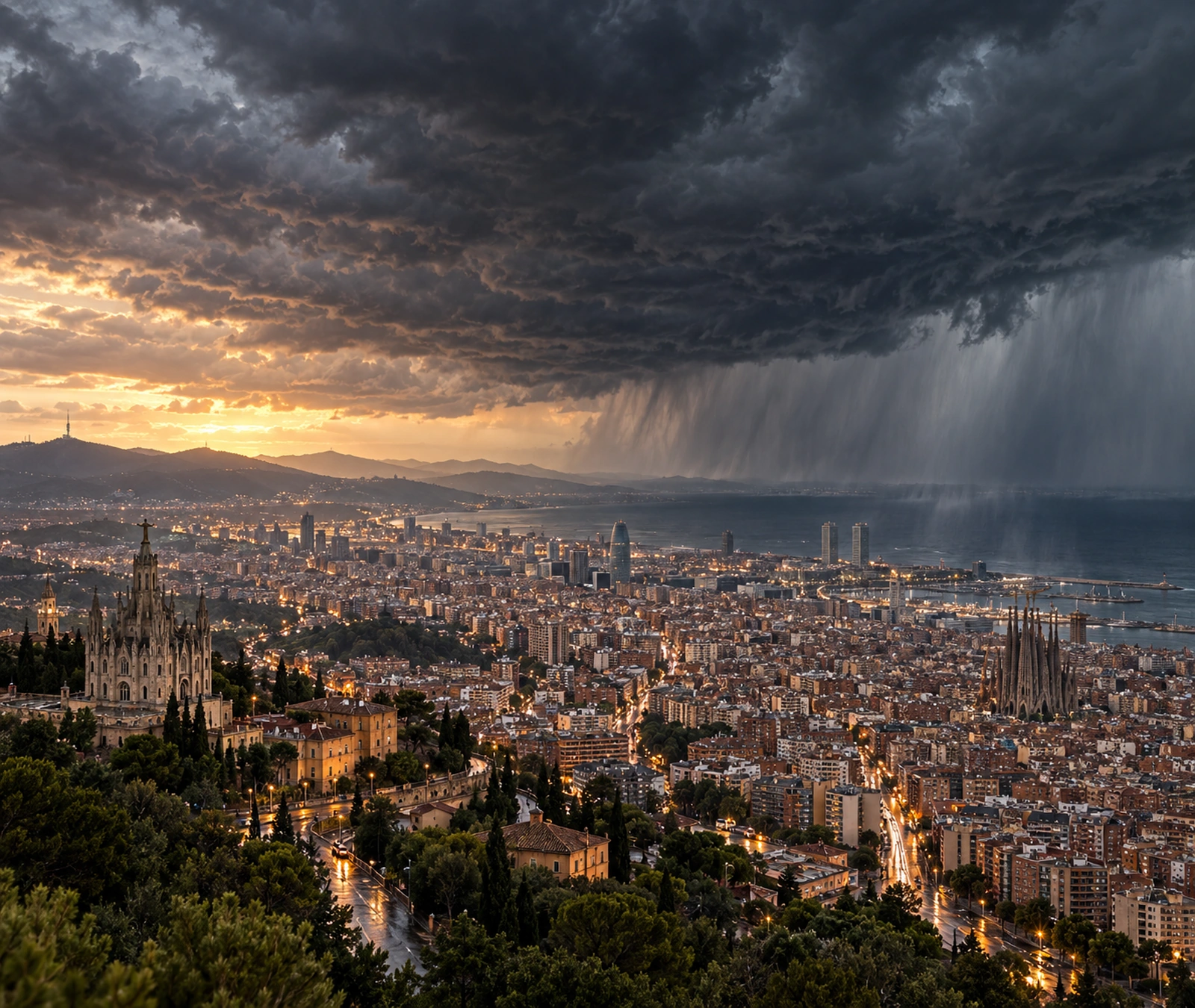 Representative editorial image of a severe thunderstorm over the Catalan Mediterranean coast